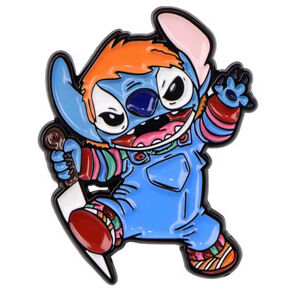 Funny Disney Inspired Stitch as Chucky Horror Enamel Pin